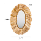 Tribal Natural Abaca Grass Oval Wall Mirror Model: TOV-C21005